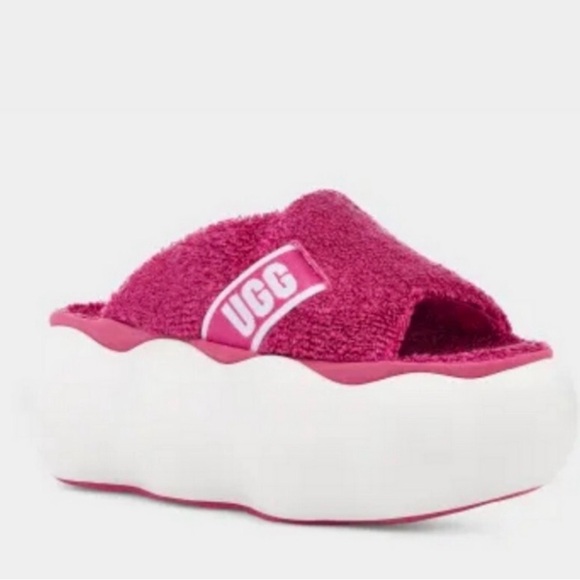 UGG Sugarcloud Slides in “ Dragon Fruit “ Fuchsia Pink Woman’s 10 | New No Box - Picture 5 of 16